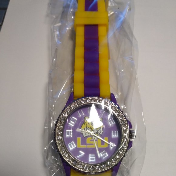 LSU Tigers NCAA Women's Watch Rubber Band NEW - Picture 2 of 3